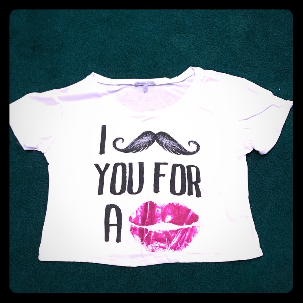 Slogan Cropped Shirt NWOT
